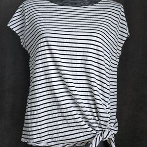 Striped Black and White Women's Top